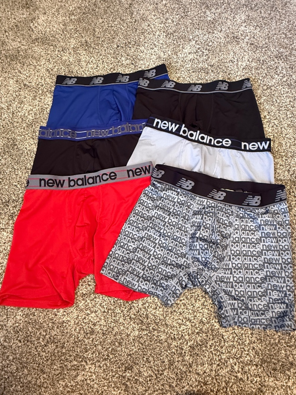 New Balance Men's Athletic Boxer Briefs Short shorts size medium red black blue